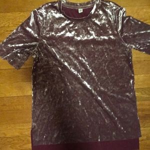 BP magenta velvet short sleeve tee